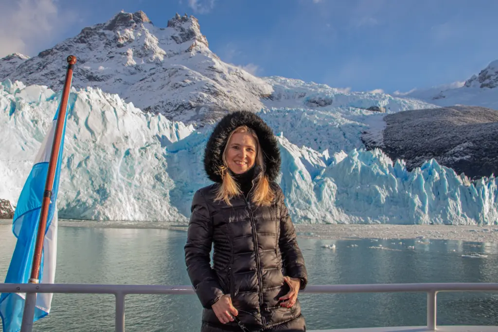 Silvina Luna en Glaciar Perito Moreno