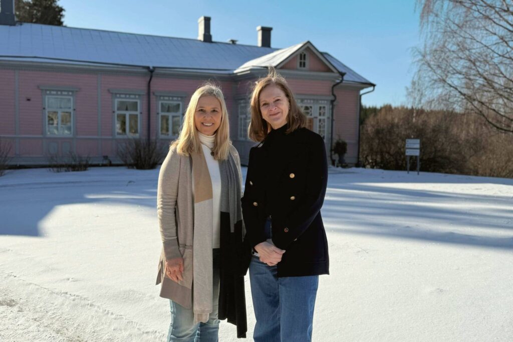 Silvina Luna, Founder of Glaminess, with Maisa Hakkinen director of Tourism for Mikkeli and. Visit Lake Saimaa at Tertti Manor